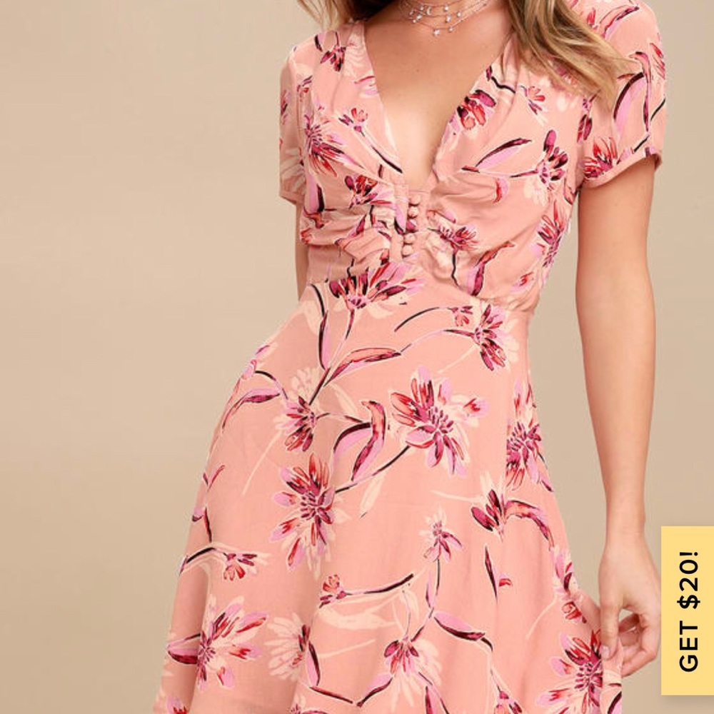 Pink floral dress